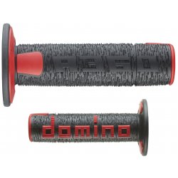 Coppia di manopole Domino A360 nero rosso in gomma termoplastica bicomponente